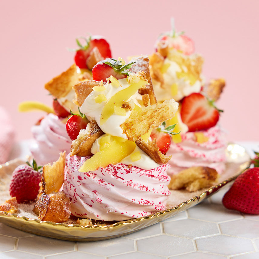 Strawberry Meringue Nests