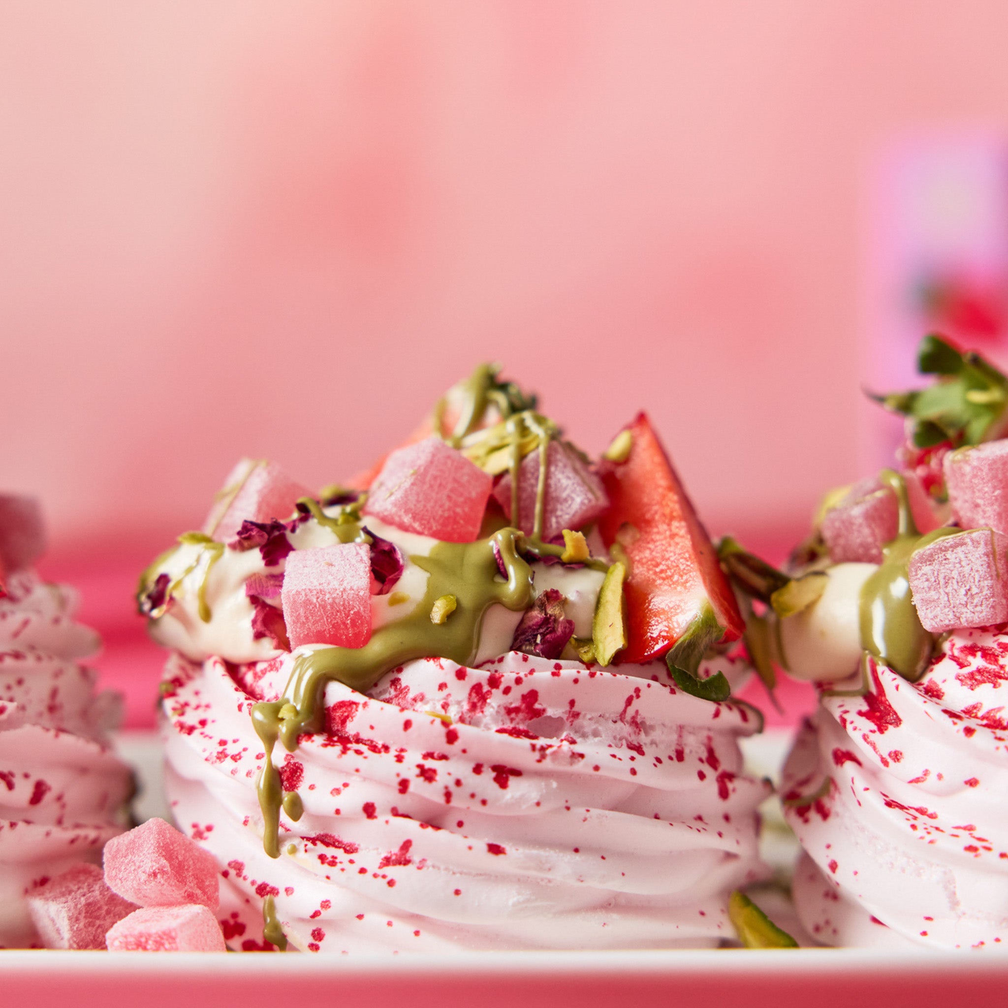 Strawberry Meringue Nests