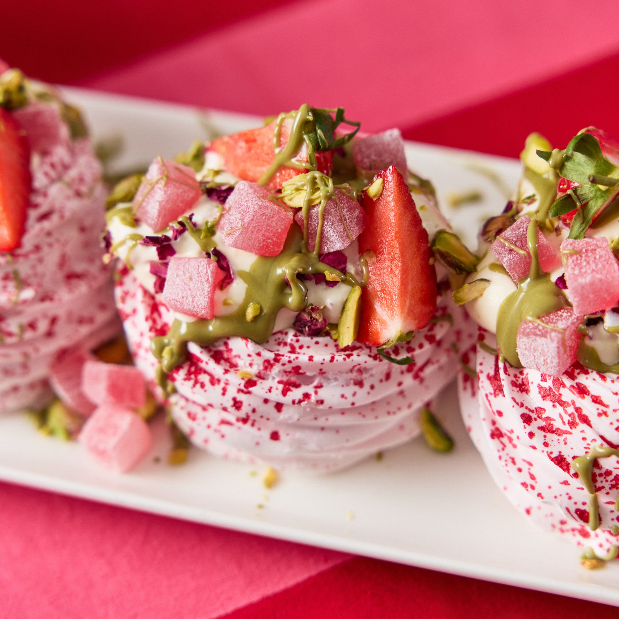 Strawberry Meringue Nests