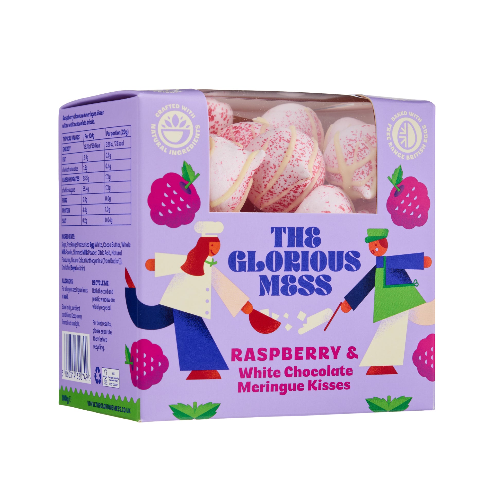 Raspberry & White Chocolate Meringue Kisses