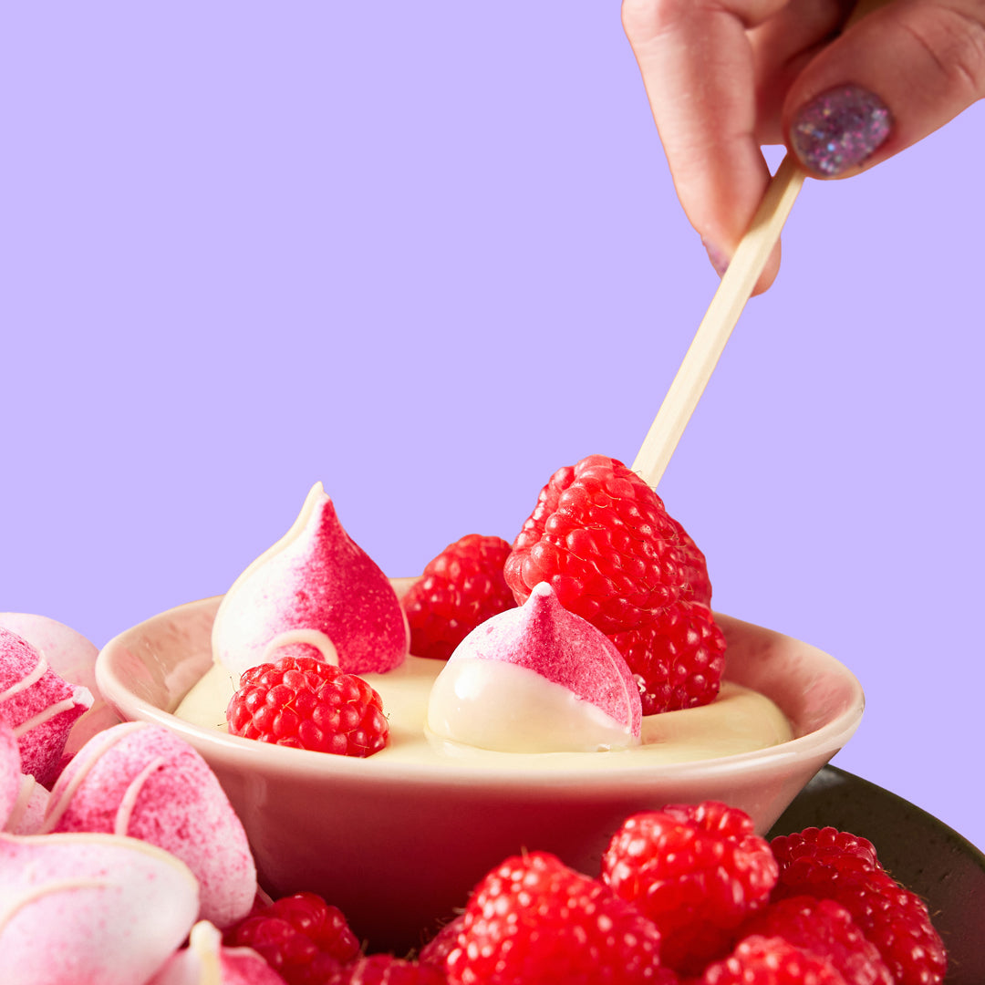 Raspberry & White Chocolate Meringue Kisses