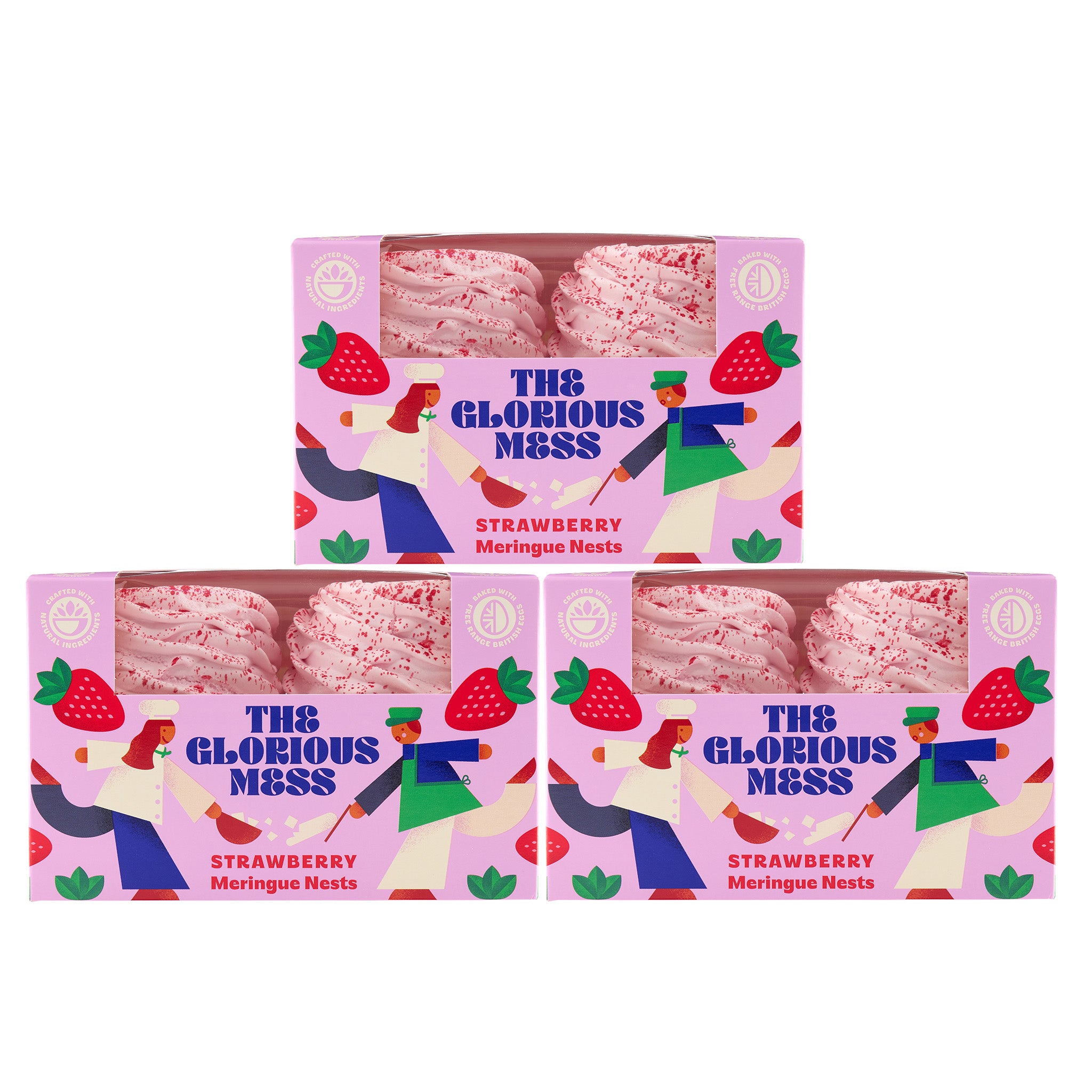 Strawberry Meringue Nests