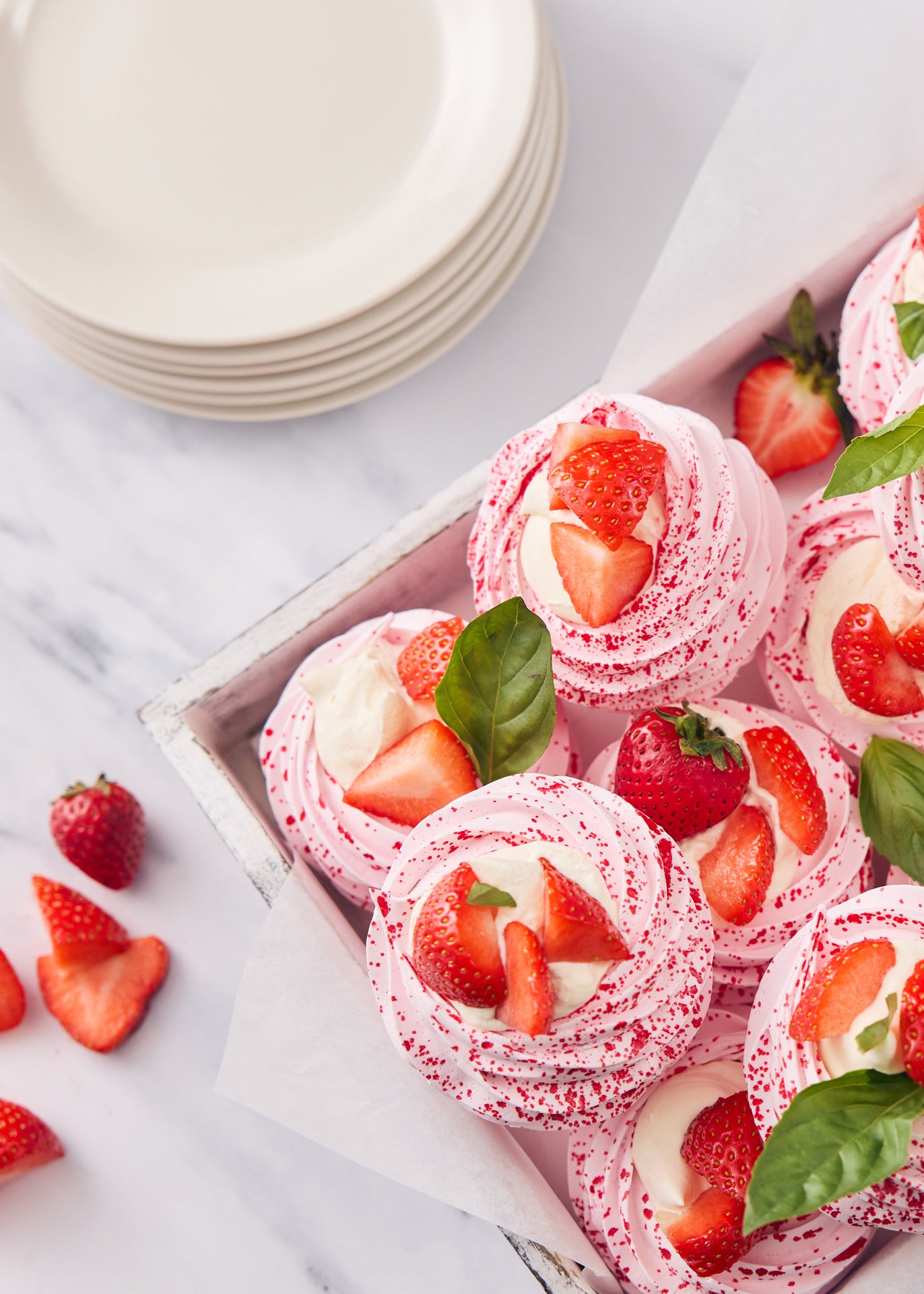 Strawberry Meringue Nests